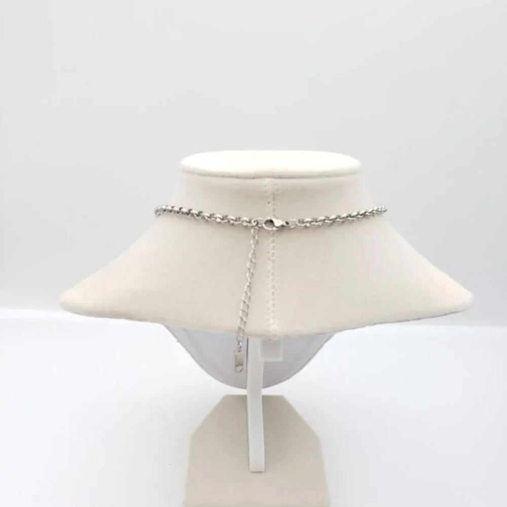 Stainless Steel Silver-Plated Necklace with Authentic Louis Vuitton Padlock - Picture 5 of 12